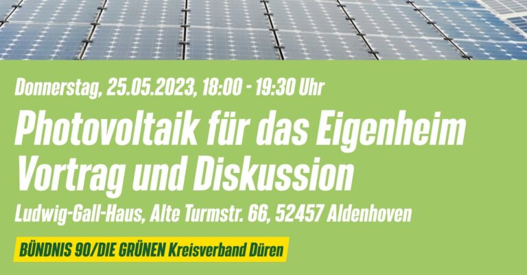 Photovoltaik für das Eigenheim – Vortrag und Diskussion