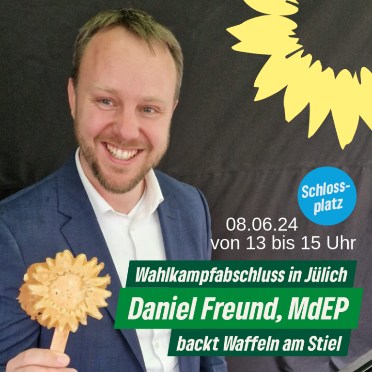 Grüner Europaabgeordneter Daniel Freund am 8. Juni in Jülich