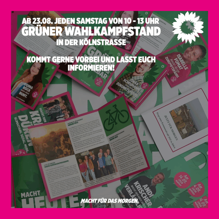 Wahlkampfstände der Jülicher GRÜNEN