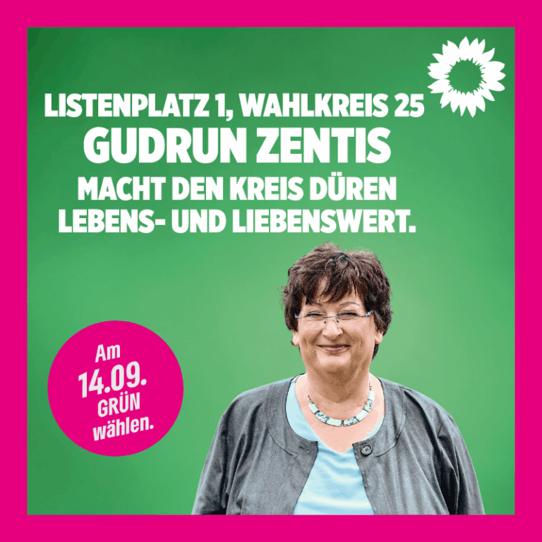 Gudrun Zentis: Unsere Kandidatin für den Kreistag, Listenplatz 1, Wahlbezirk 25 – Stadt Nideggen/Vettweiß