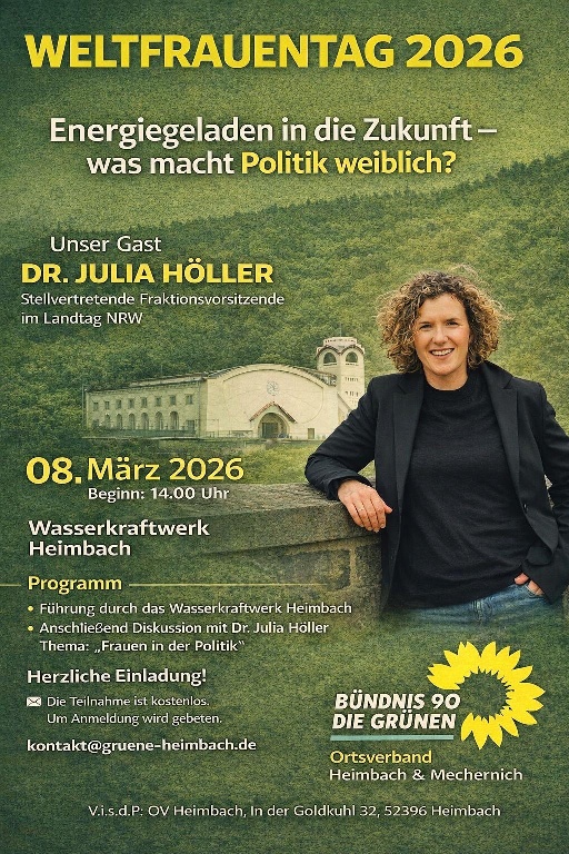 Weltfrauentag 2026: Energiegeladen in die Zukunft – was macht Politik weiblich? mit Dr. Julia Höller MdL