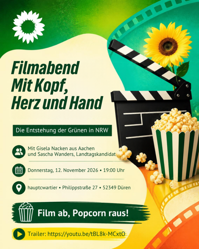 🎬🍿 Filmabend: Mit Kopf, Herz und Hand – Die Entstehung der Grünen in NRW