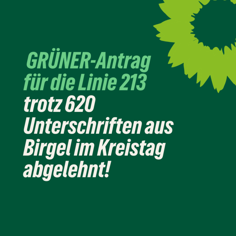 GRÜNE Stimmen gegen die Streichung der Linie 213